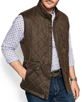 Antiqued Cotton Brown Quilted Vest