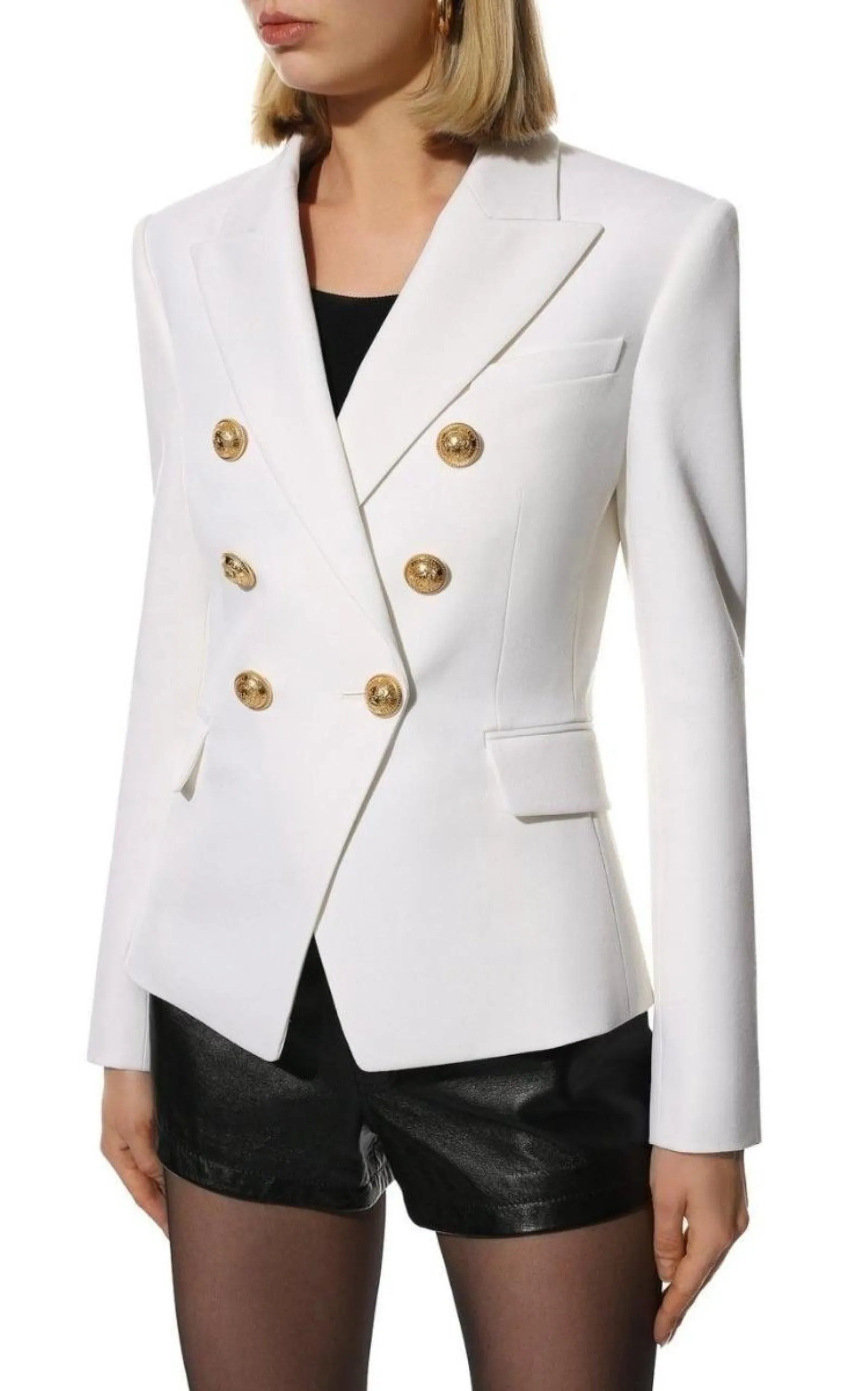 Balmain Double Breasted White Blazer