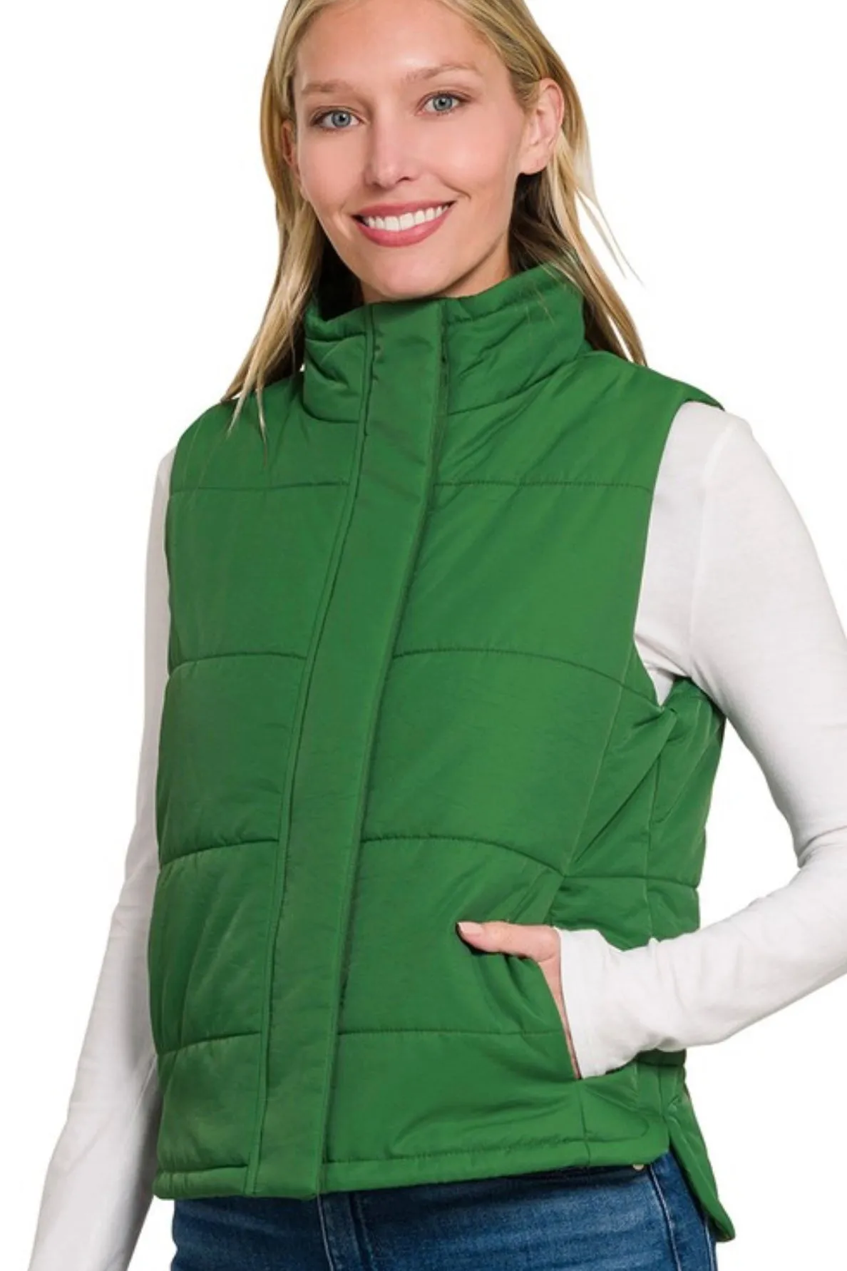 Basic Puffer Vests - 2 Colors!