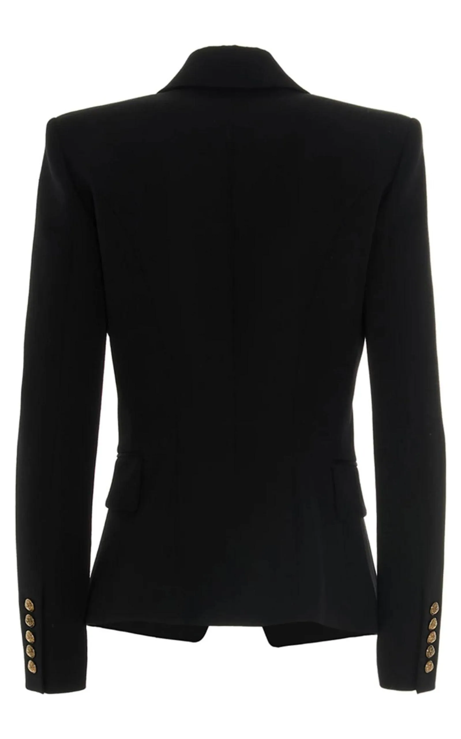 Black Classic Double-Breasted Wool Blazer