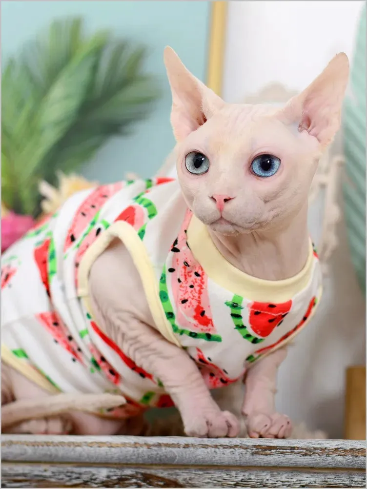 Cat Clothes for Spring and Summer | Cotton Gotas Mascotas Clothing | Sweet Puppy Sphynx Cat Vest Shirt | Ubranie Dla Kota | Alo Trendy