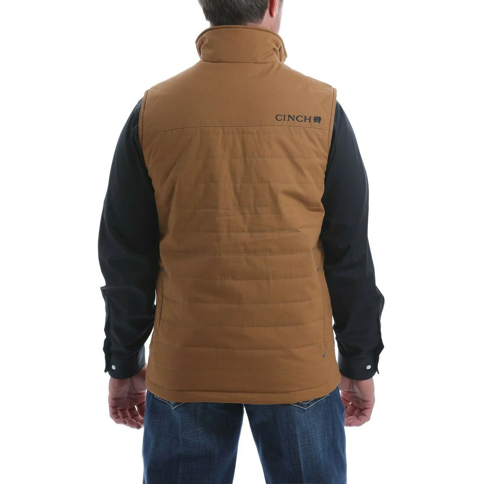 Cinch Men's  Wax Coated Canvas Brown Polyfill Vest MWV1532001