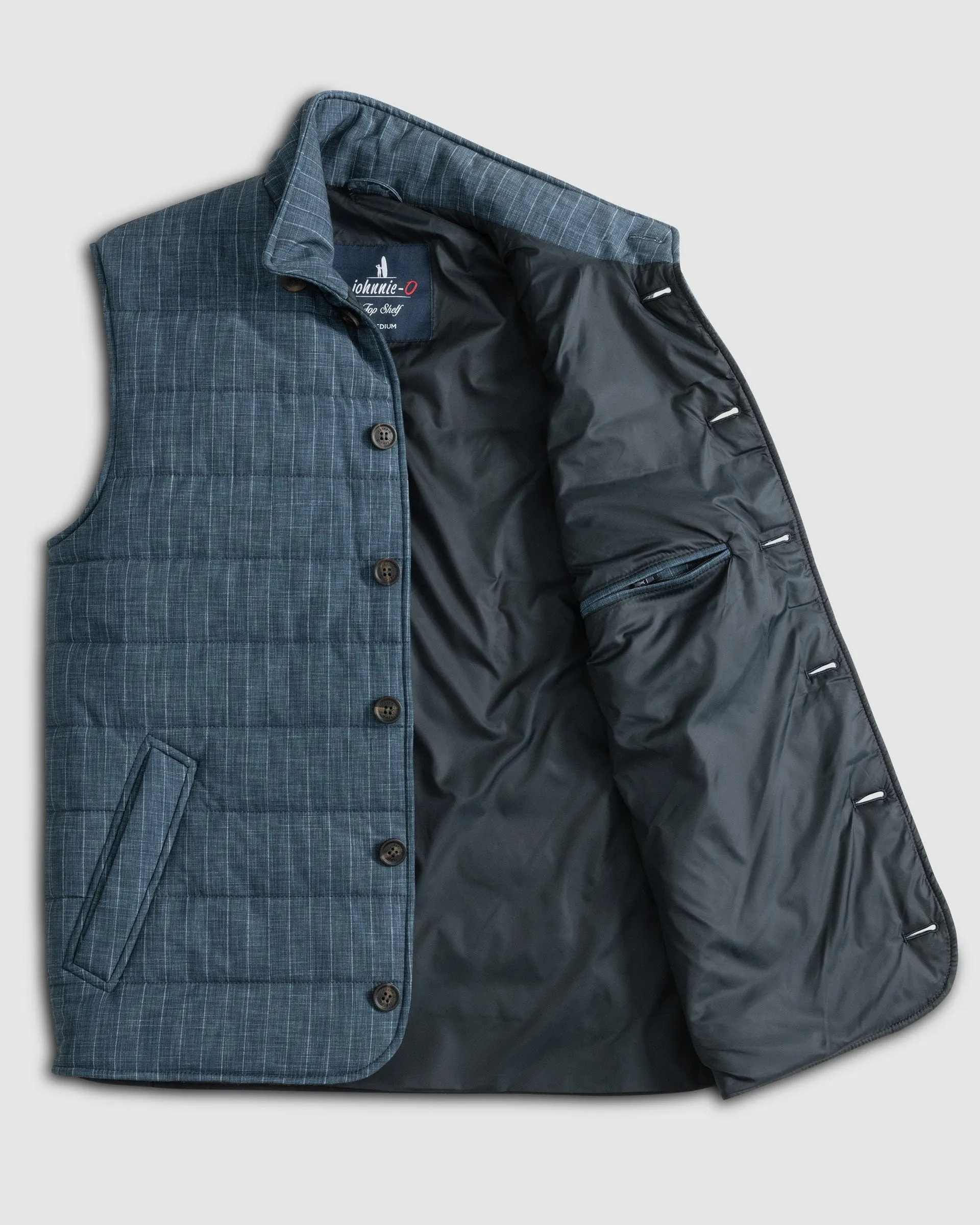 Craig Button-Down Puffer Vest in Navy by Johnnie-O