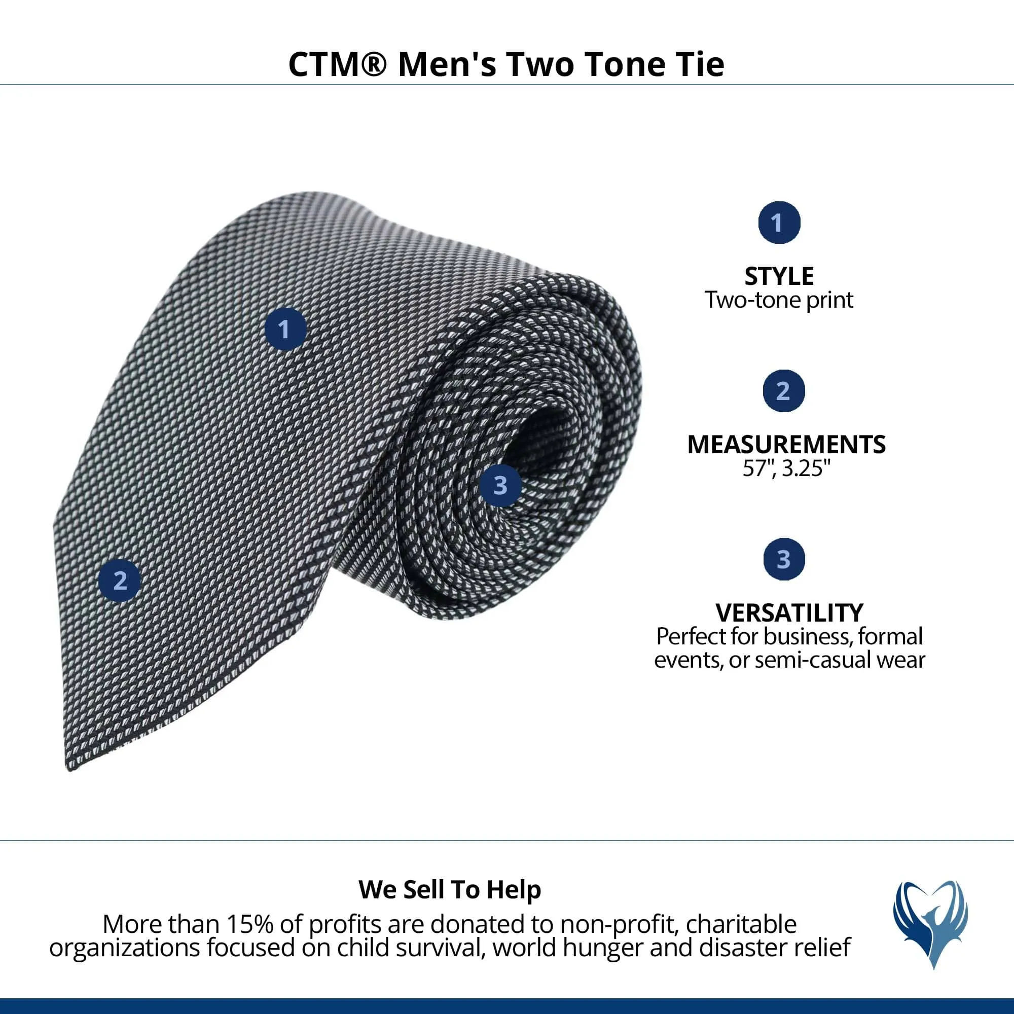 CTM® Men's Two Tone Tie