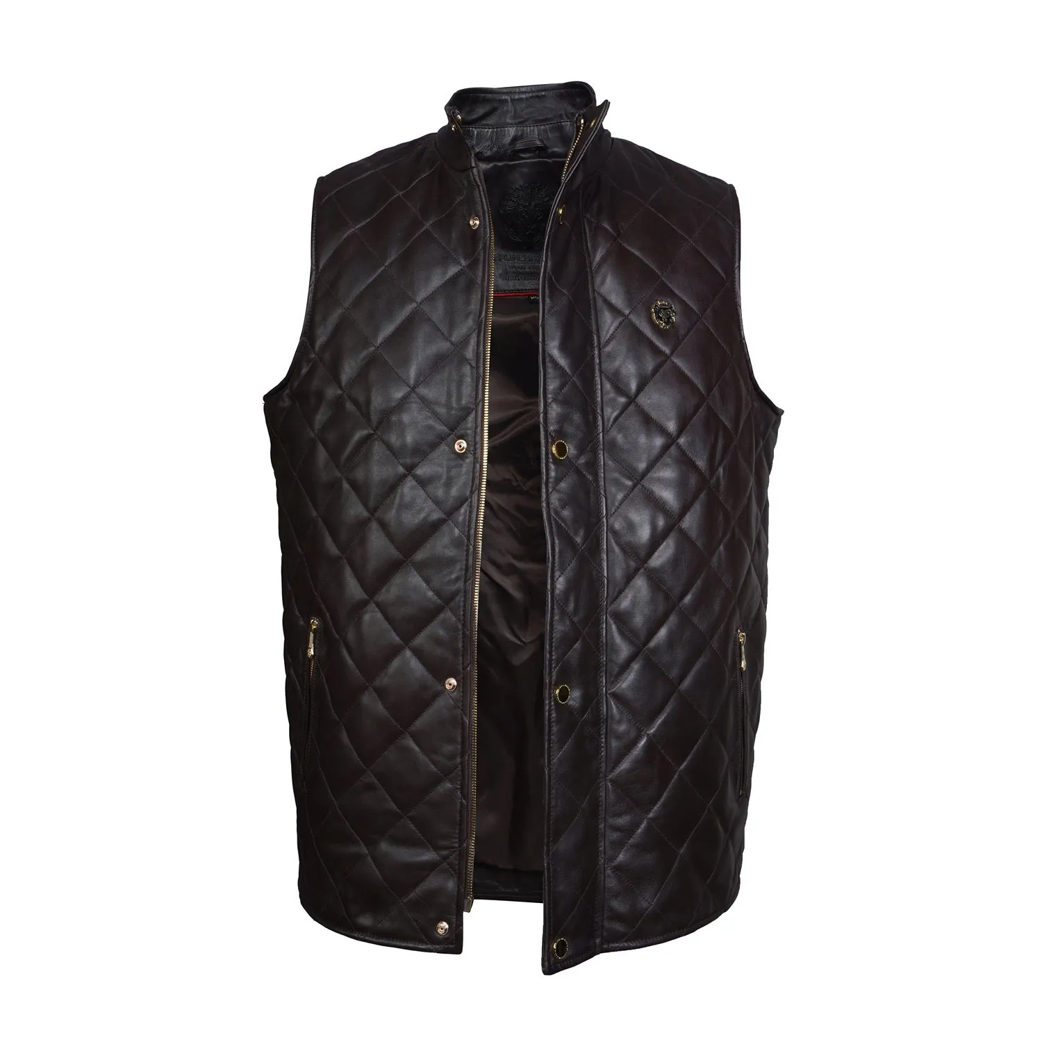 Diamond Stitched Dark Brown Vests