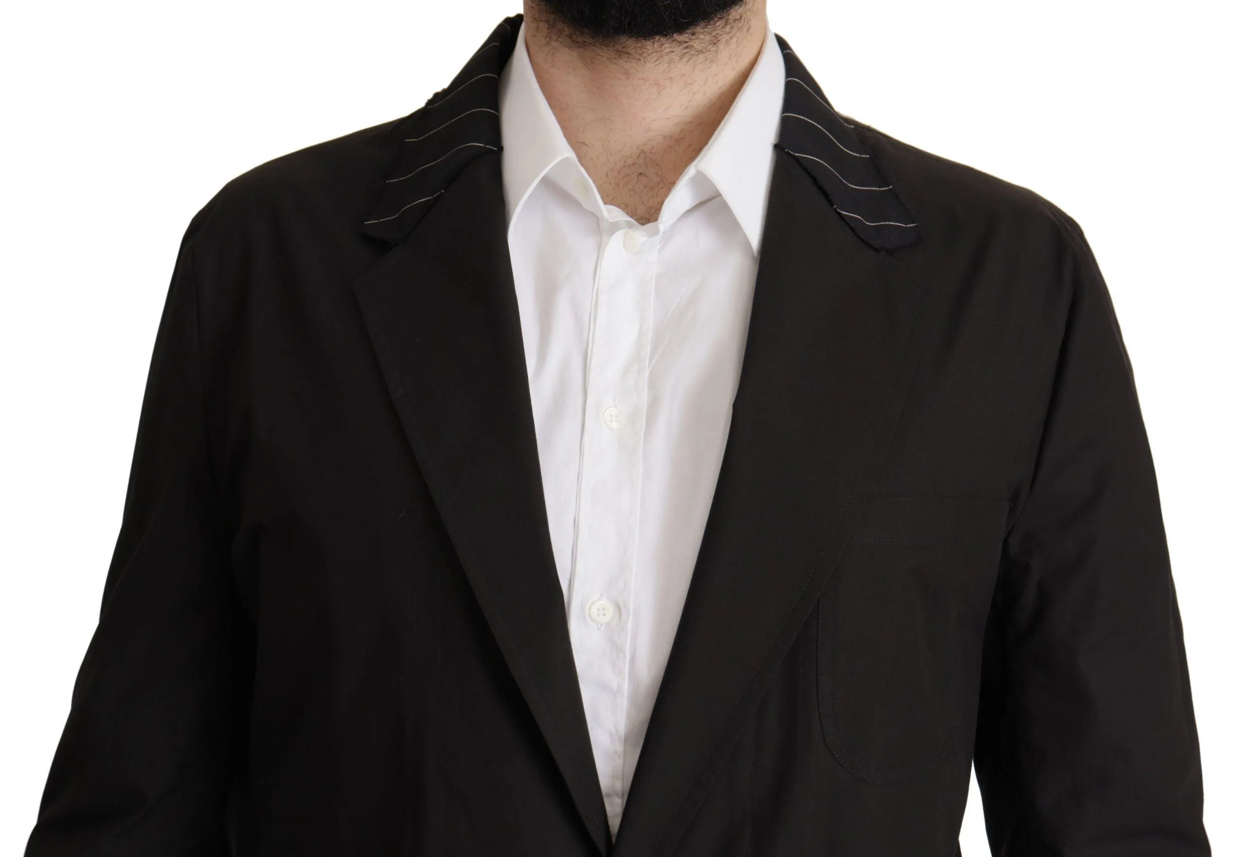 Dolce & Gabbana Black Cotton Single Breasted Blazer Jacket