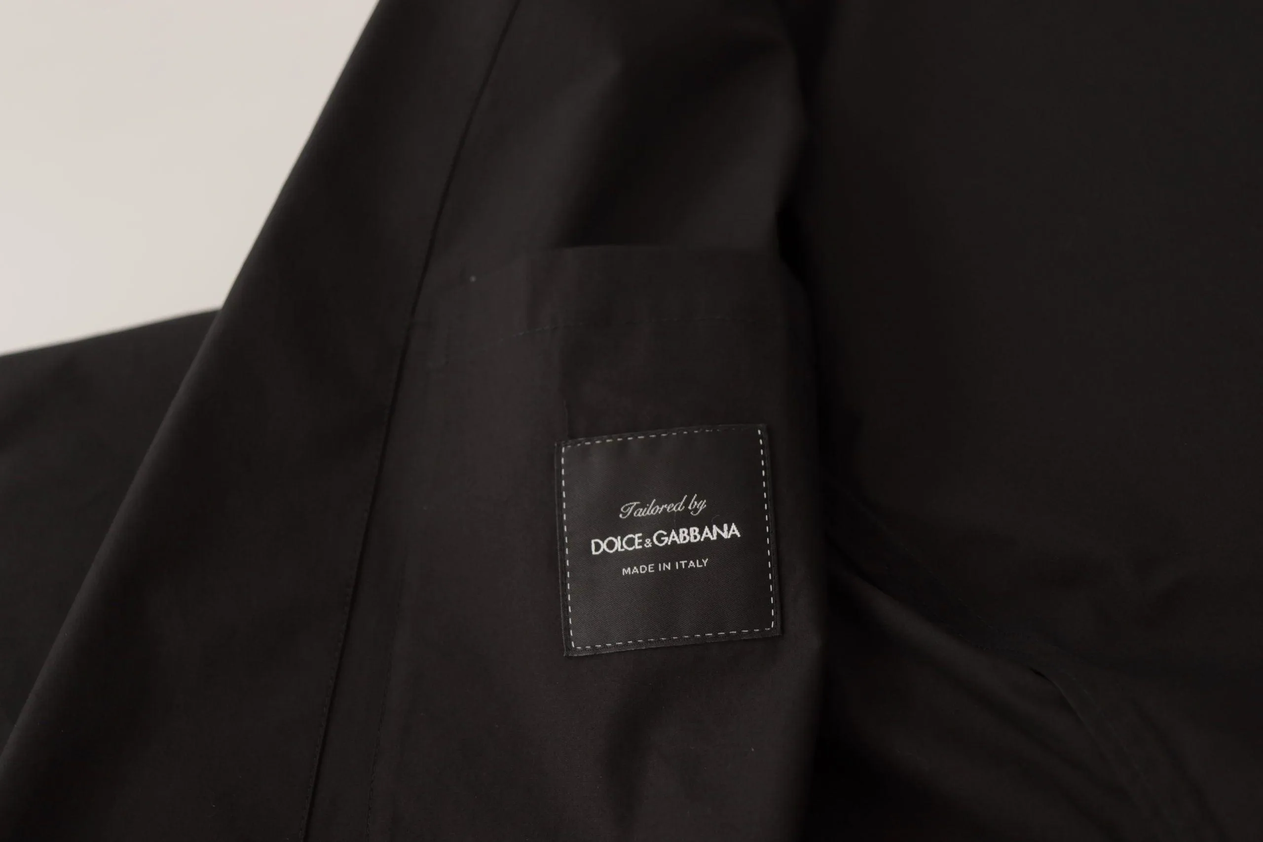 Dolce & Gabbana Black Cotton Single Breasted Blazer Jacket