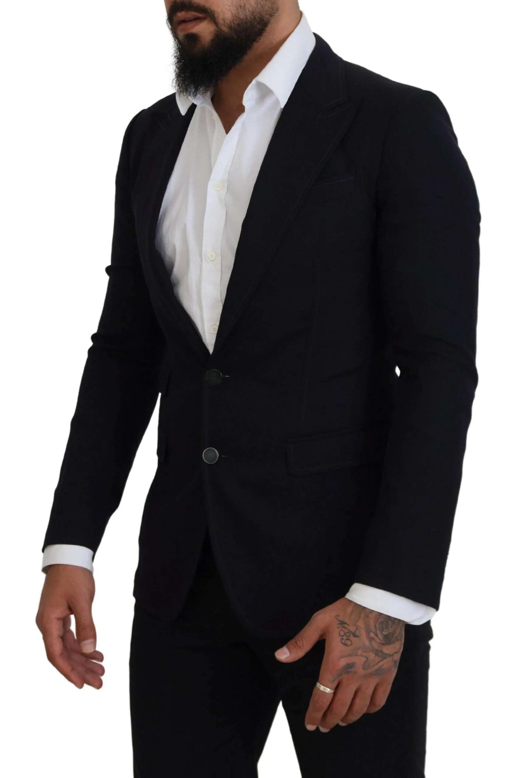 Dolce & Gabbana Black Wool Formal Taormina Blazer