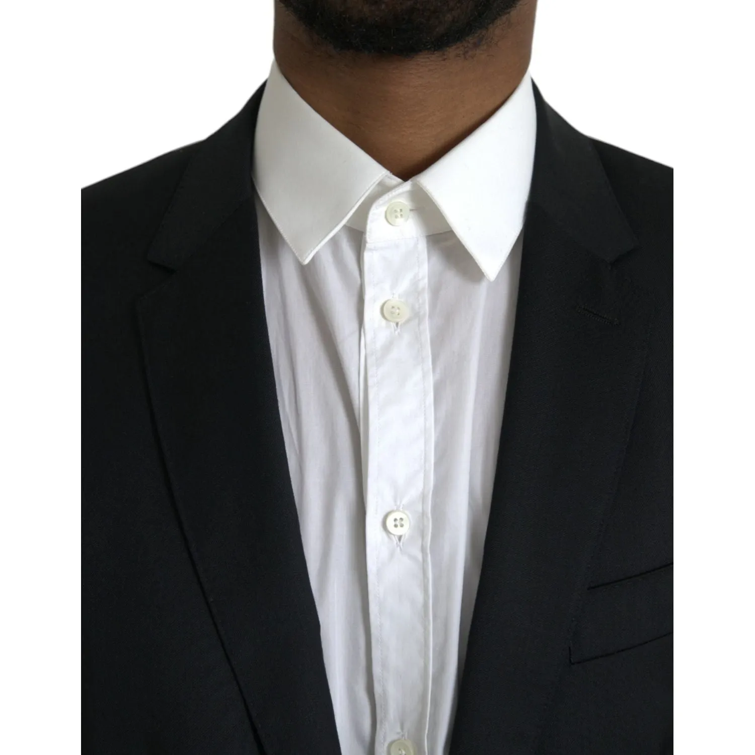 Dolce & Gabbana Black Wool MARTINI Single Breasted Blazer