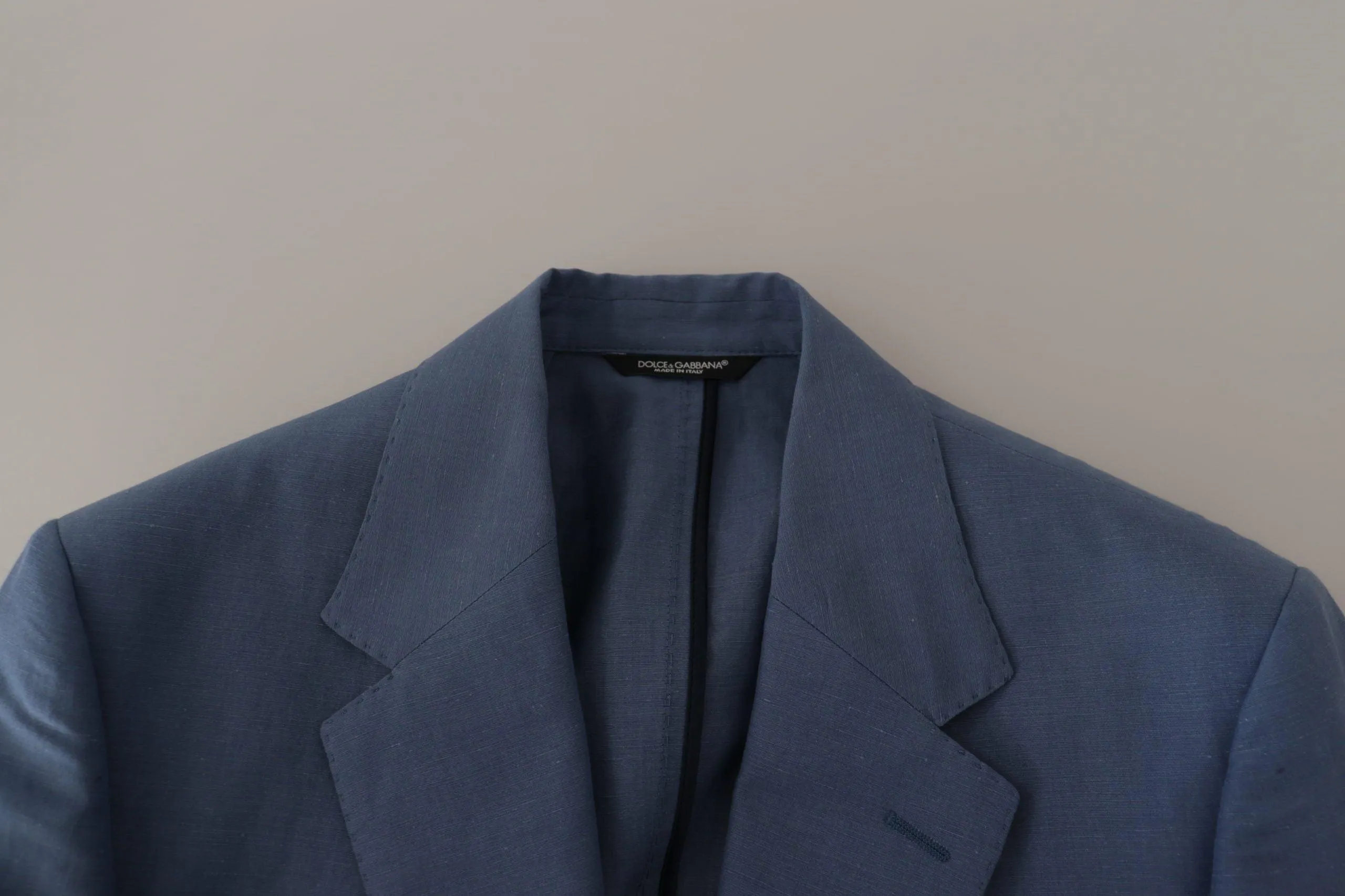 Dolce & Gabbana Blue Single Breasted Logo Blazer Jacket