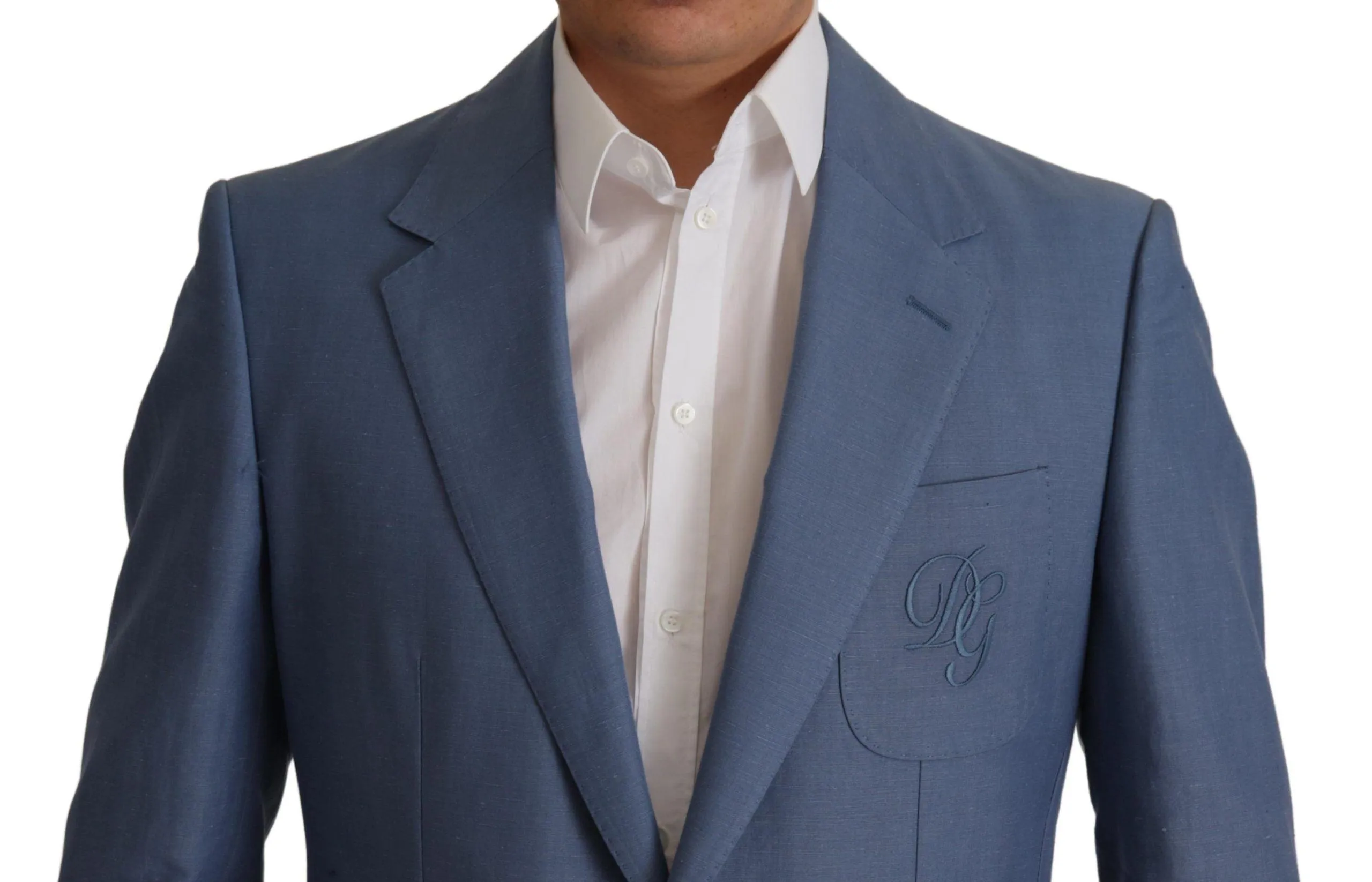 Dolce & Gabbana Blue Single Breasted Logo Blazer Jacket