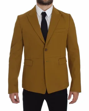 Dolce & Gabbana Elegant Yellow Cotton Blend Casual Blazer