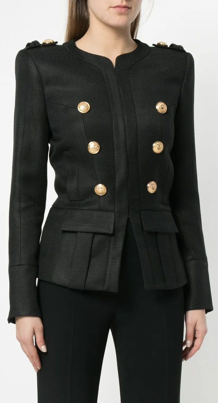 Double-Breasted Paneled Jacket