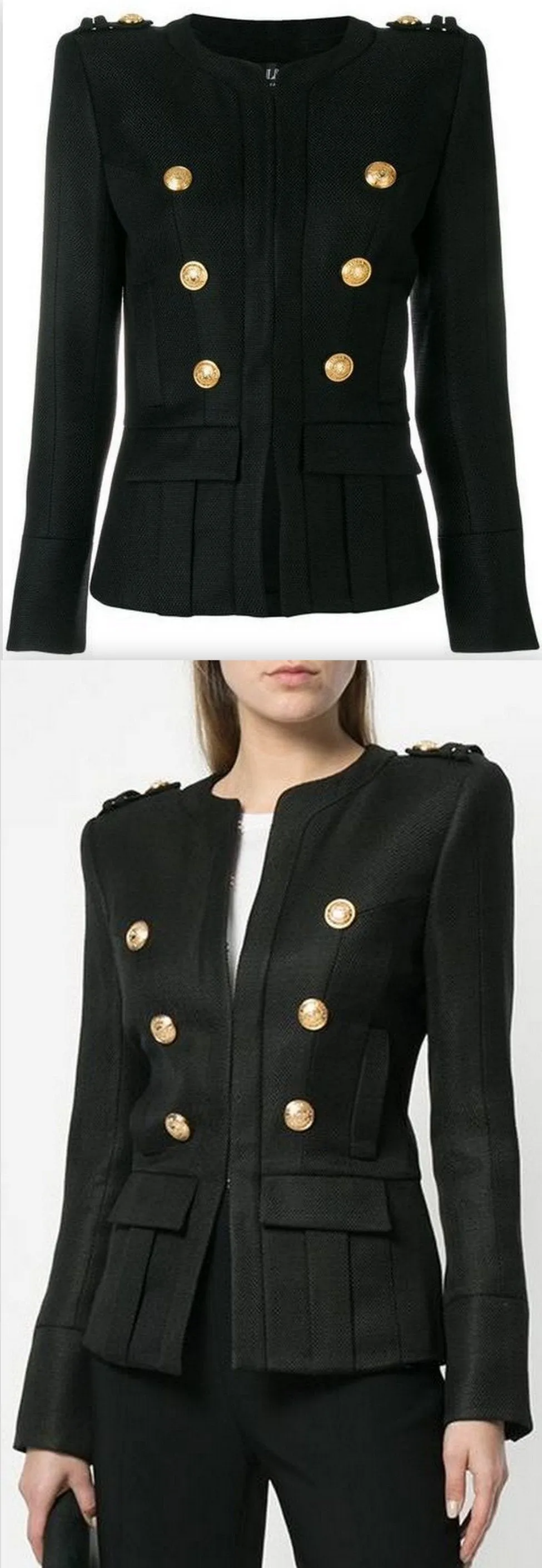 Double-Breasted Paneled Jacket