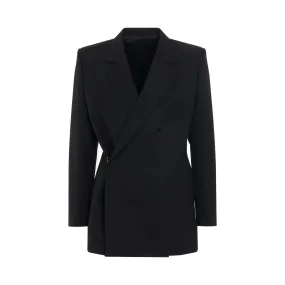 Egonic Double Breasted Jacket in Black