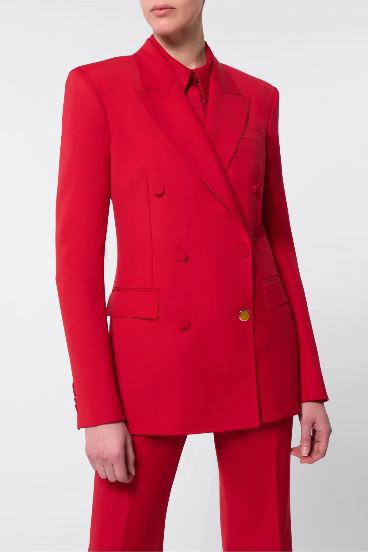 Gavin Blazer in Scarlet Red Sportswear Wool