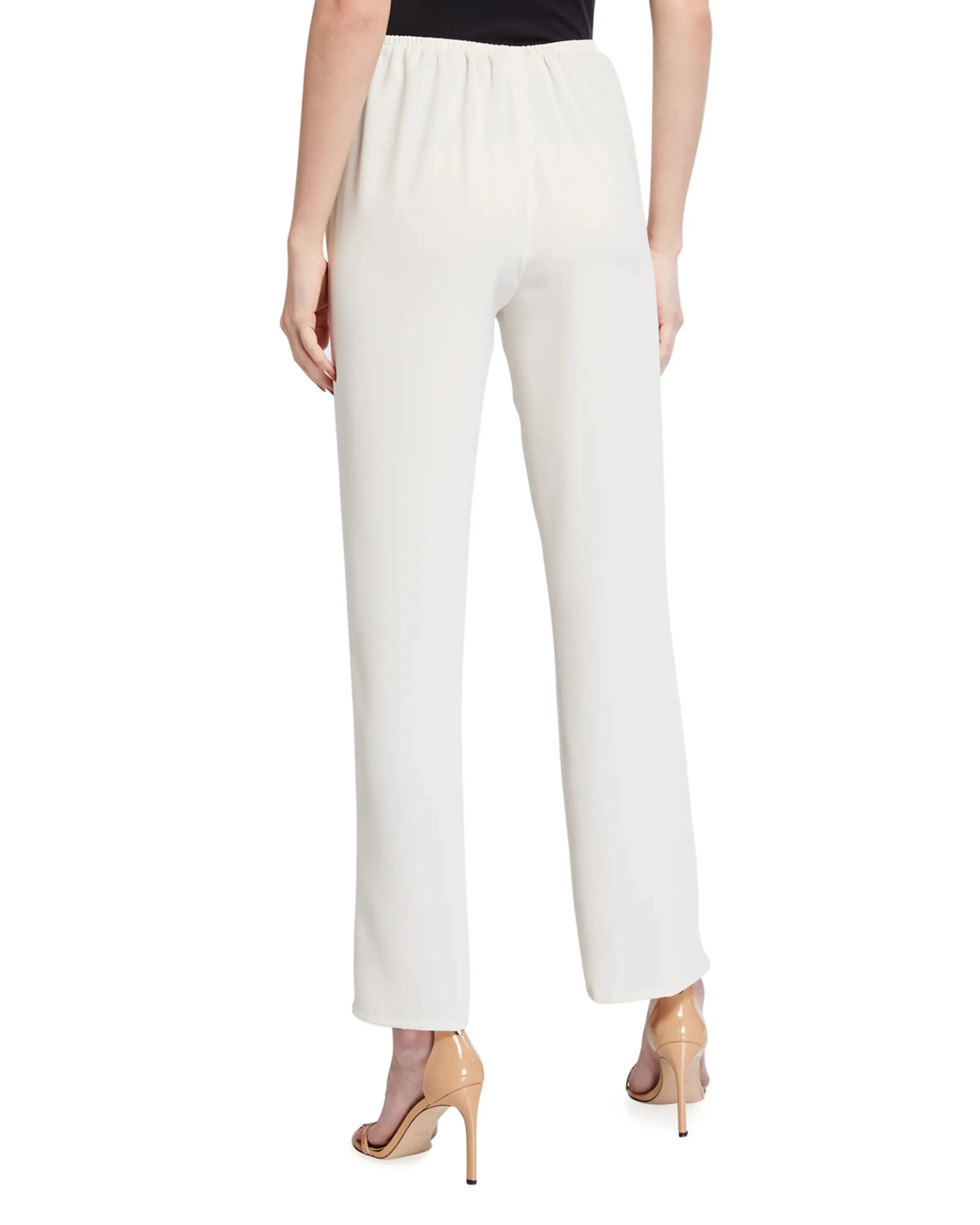 Matte Crepe Straight Leg Pant - Ivory