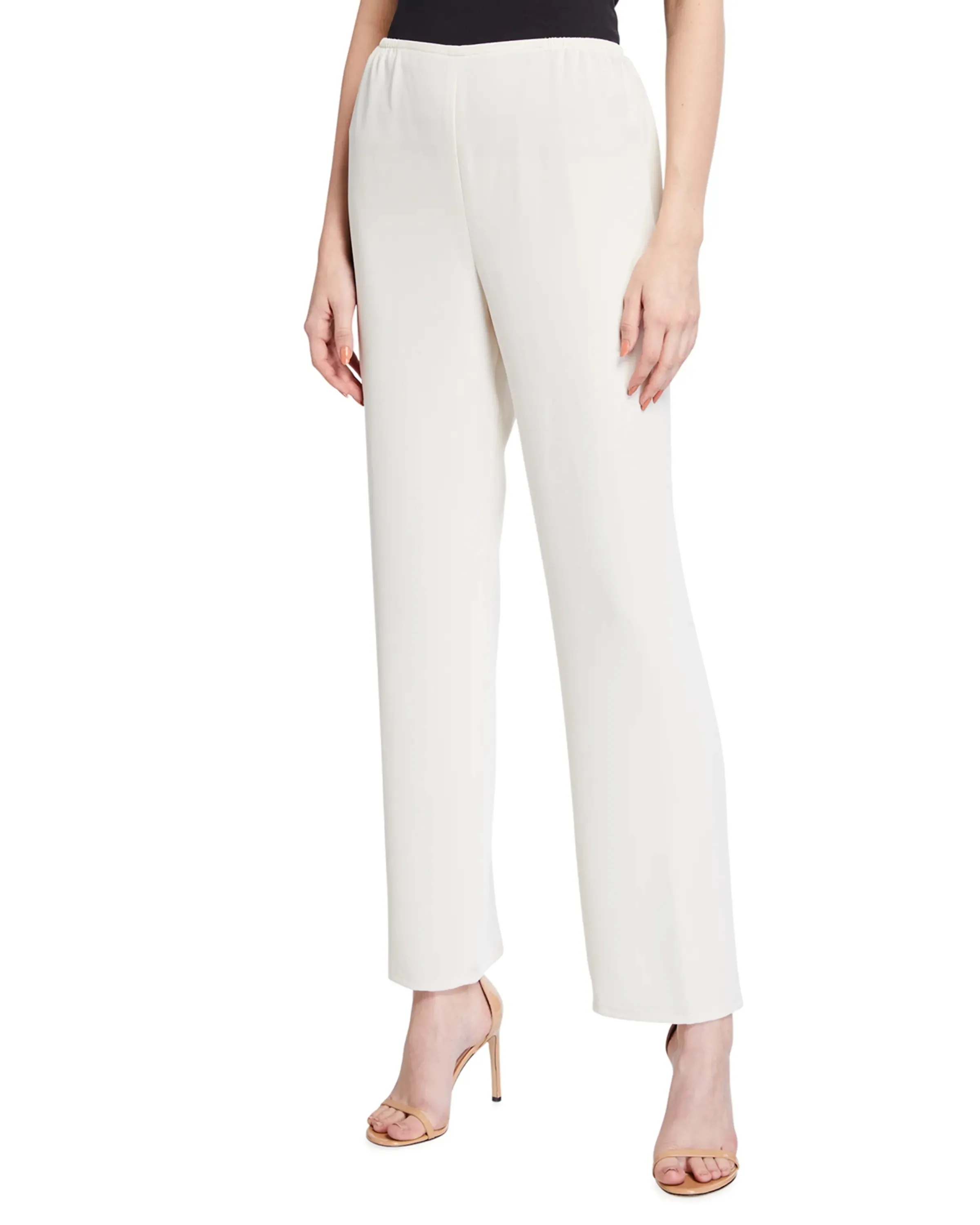 Matte Crepe Straight Leg Pant - Ivory