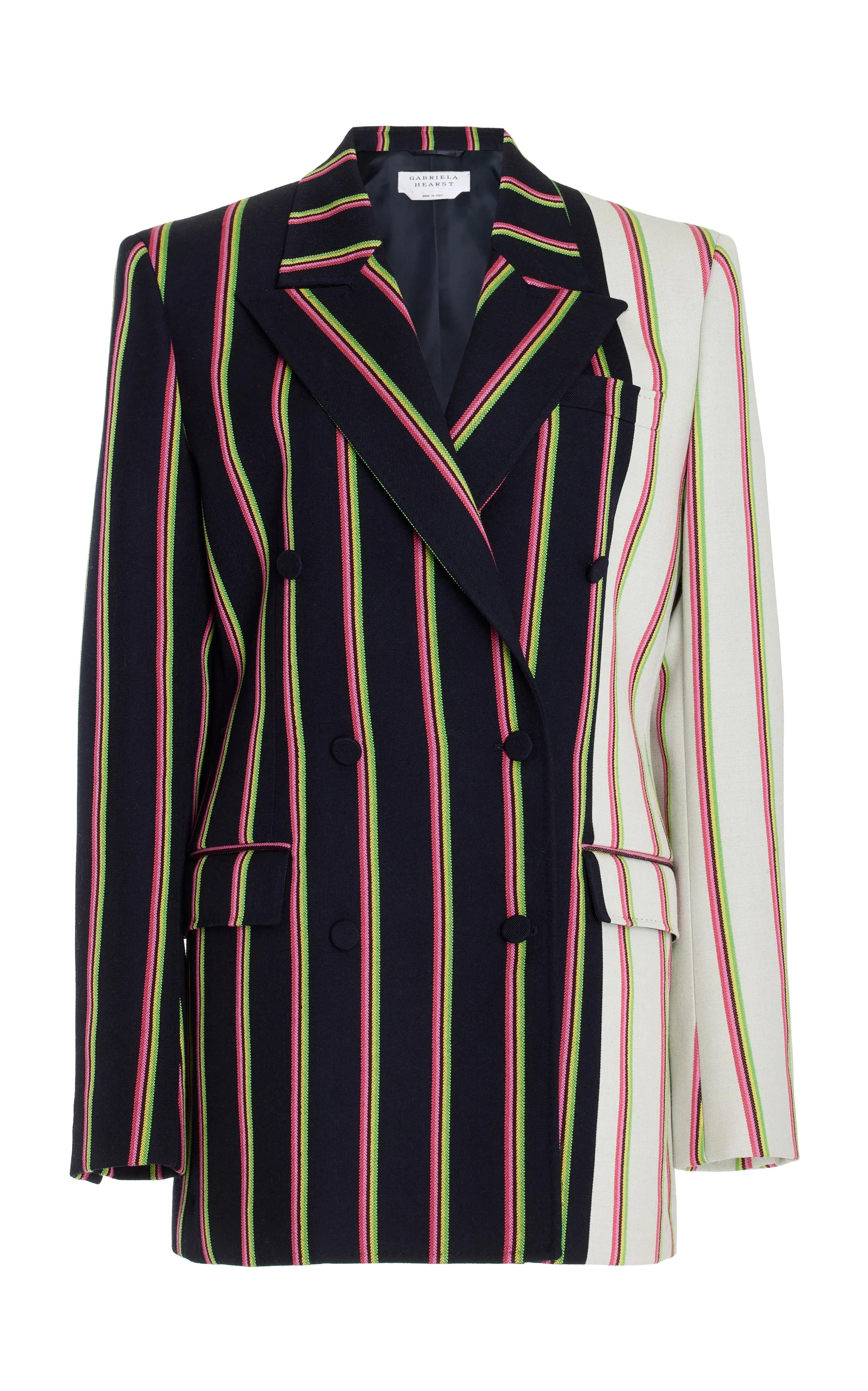 Mccoi Blazer in Navy Multi Striped Wool