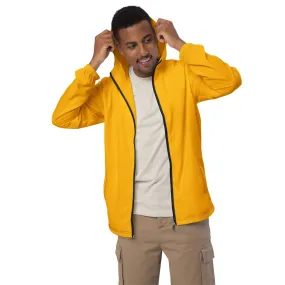 Men's Golden Yellow Lightweight Hooded Windbreaker Jacket