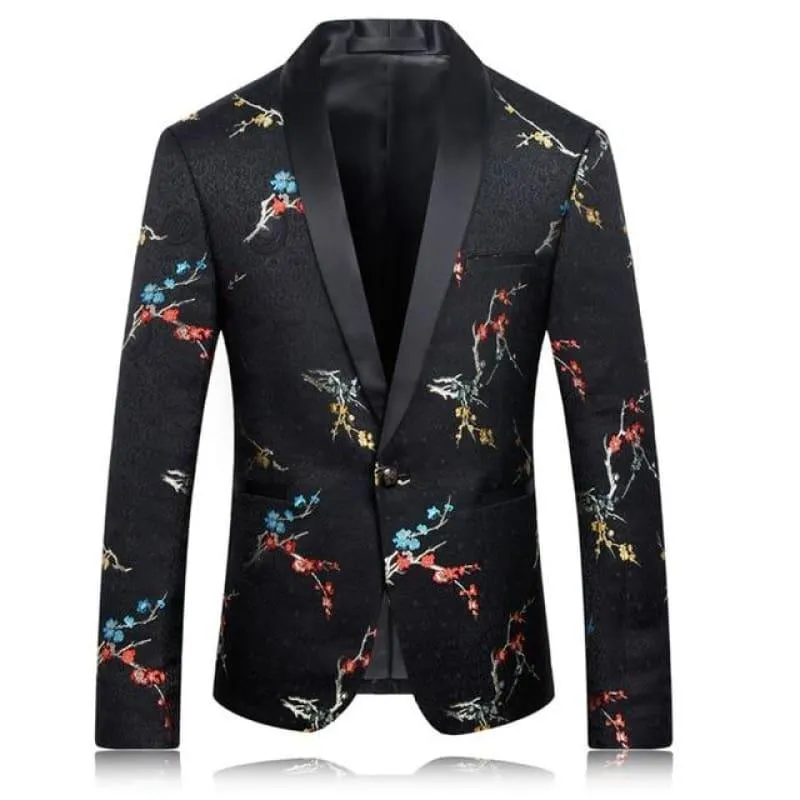 Men's Tuxedo Blazers Floral Blazer Jacket