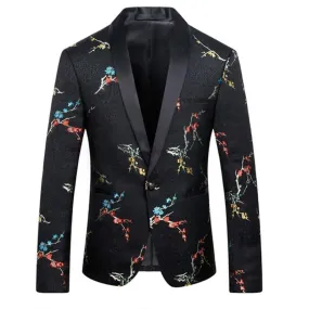 Men's Tuxedo Blazers Floral Blazer Jacket