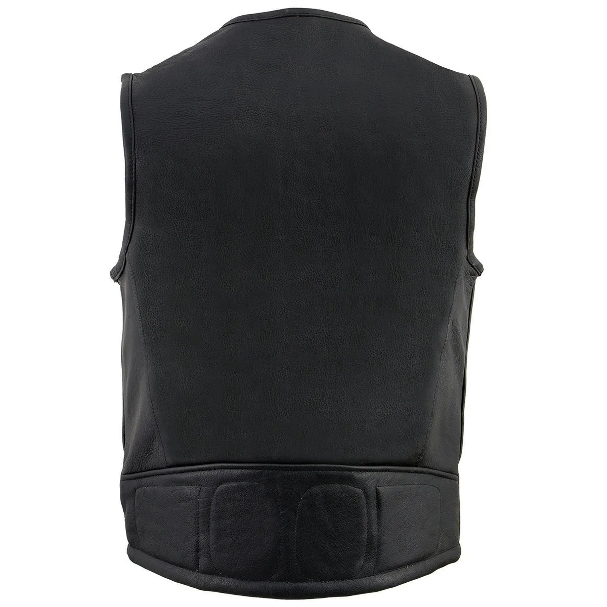 Milwaukee Leather MLM3550 Men's Black Zipper Front Long Length Leather Vest