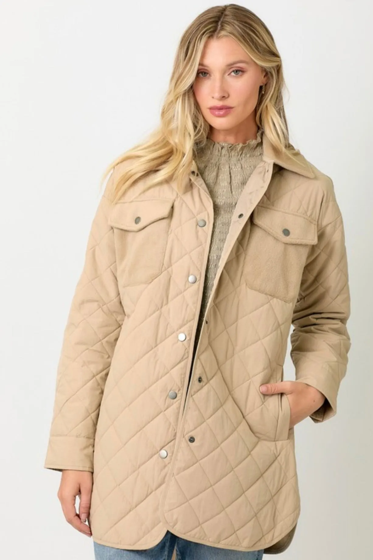 Mixed Media Quilted Jackets - 2 Colors! - FINAL SALE