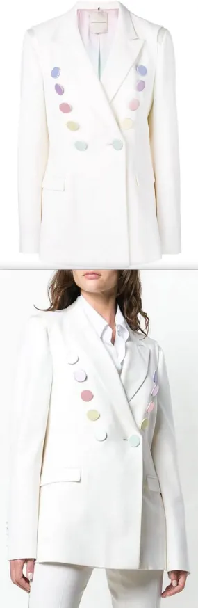 Multicolored Button Blazer