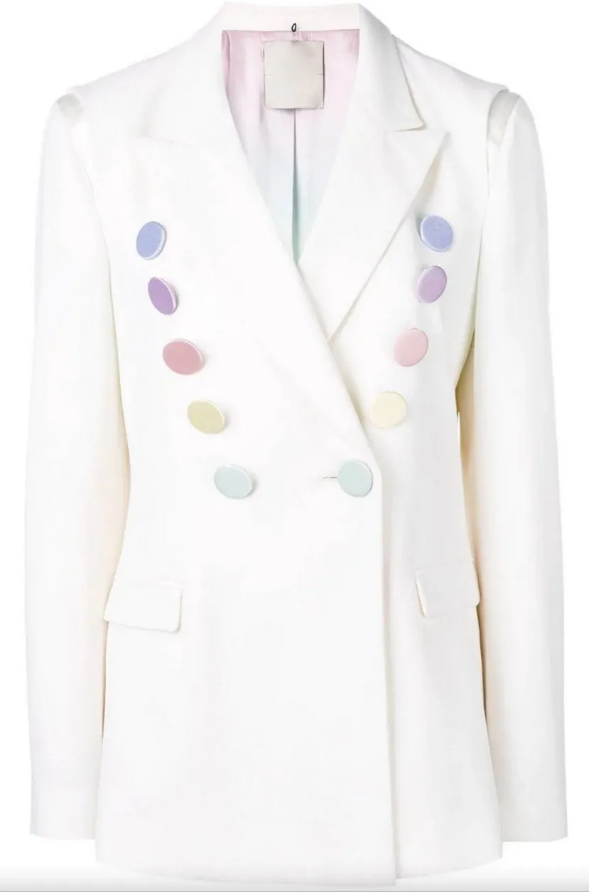 Multicolored Button Blazer