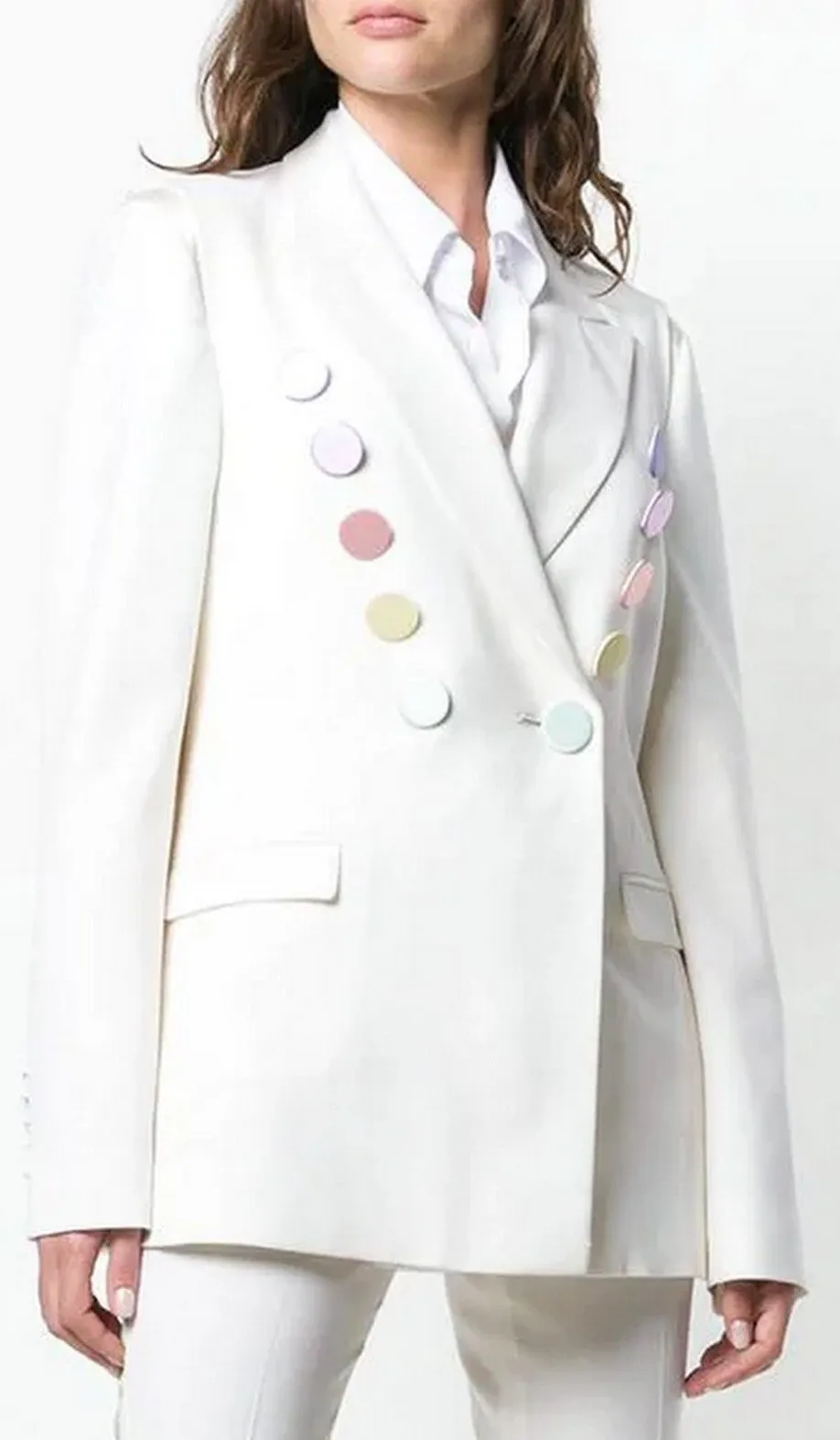 Multicolored Button Blazer