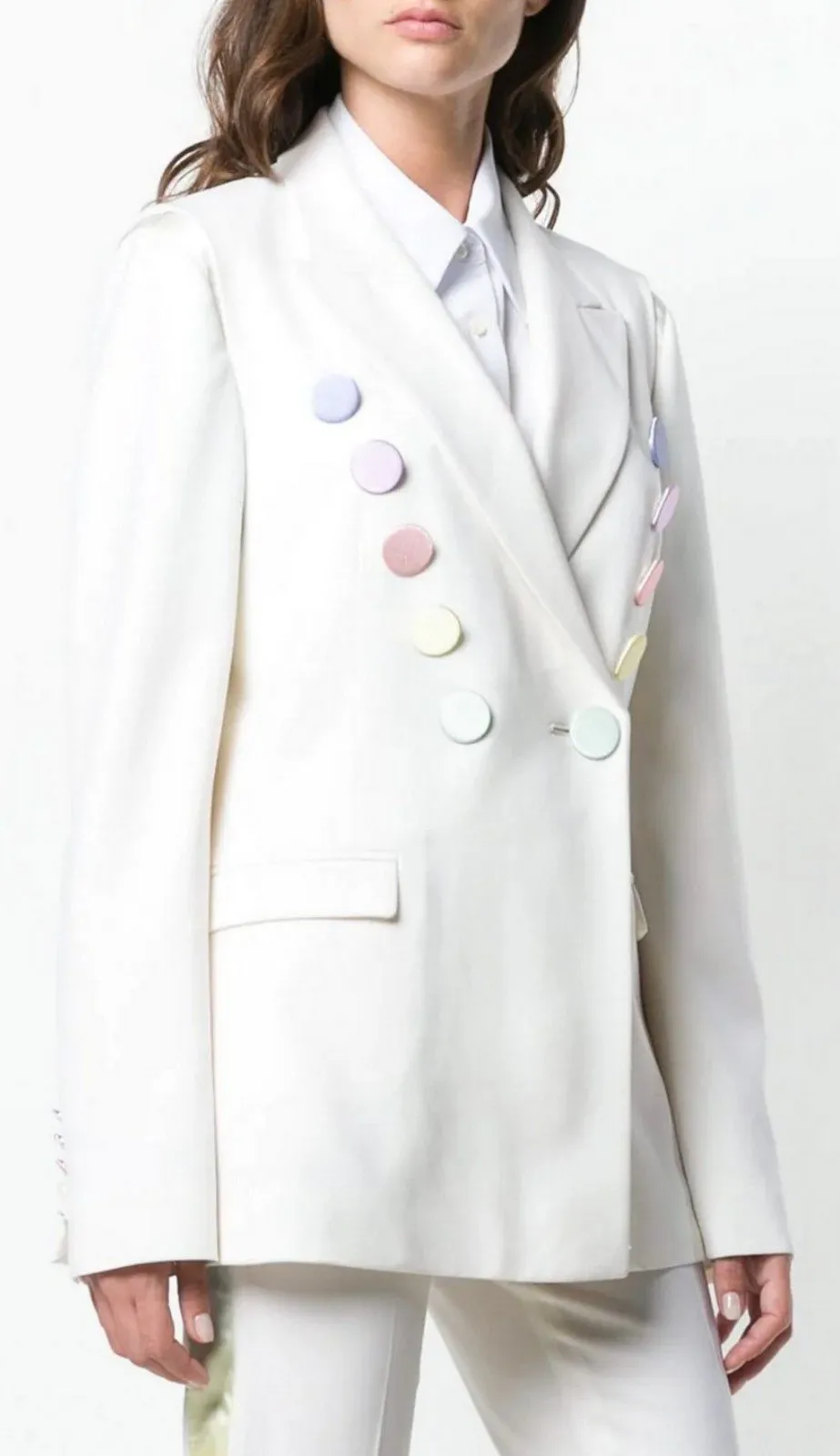 Multicolored Button Blazer