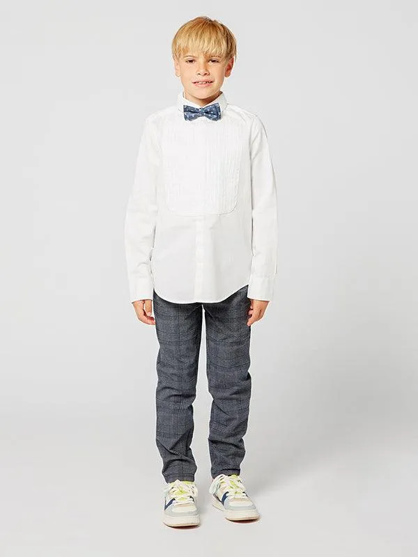 One Friday Off White Pleated Shirt