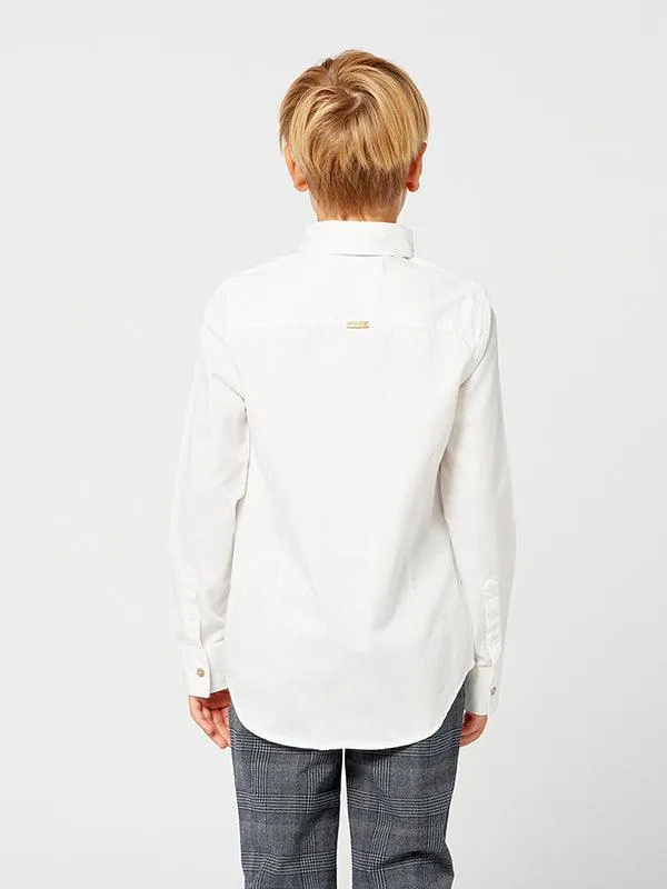 One Friday Off White Pleated Shirt