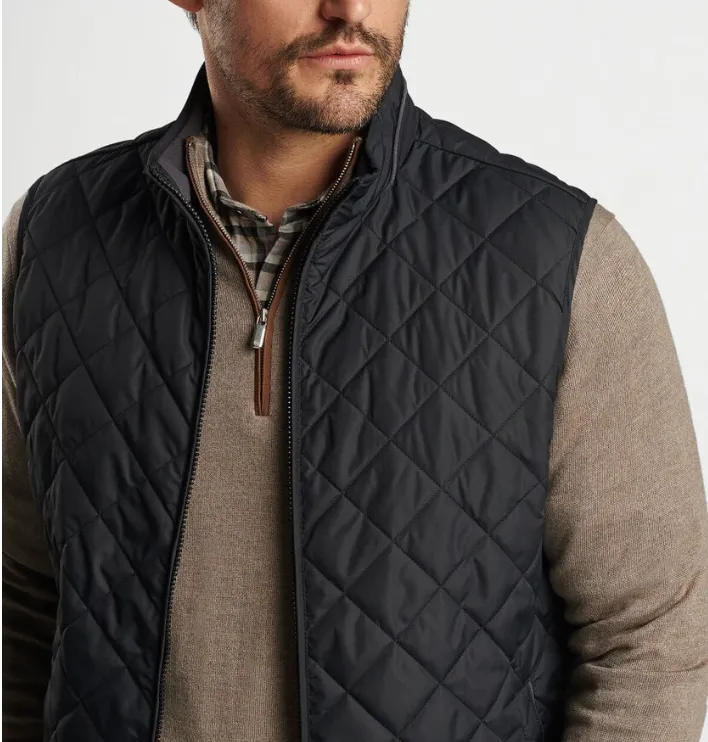 PETER MILLAR ESSEX QUILTED VEST BLACK