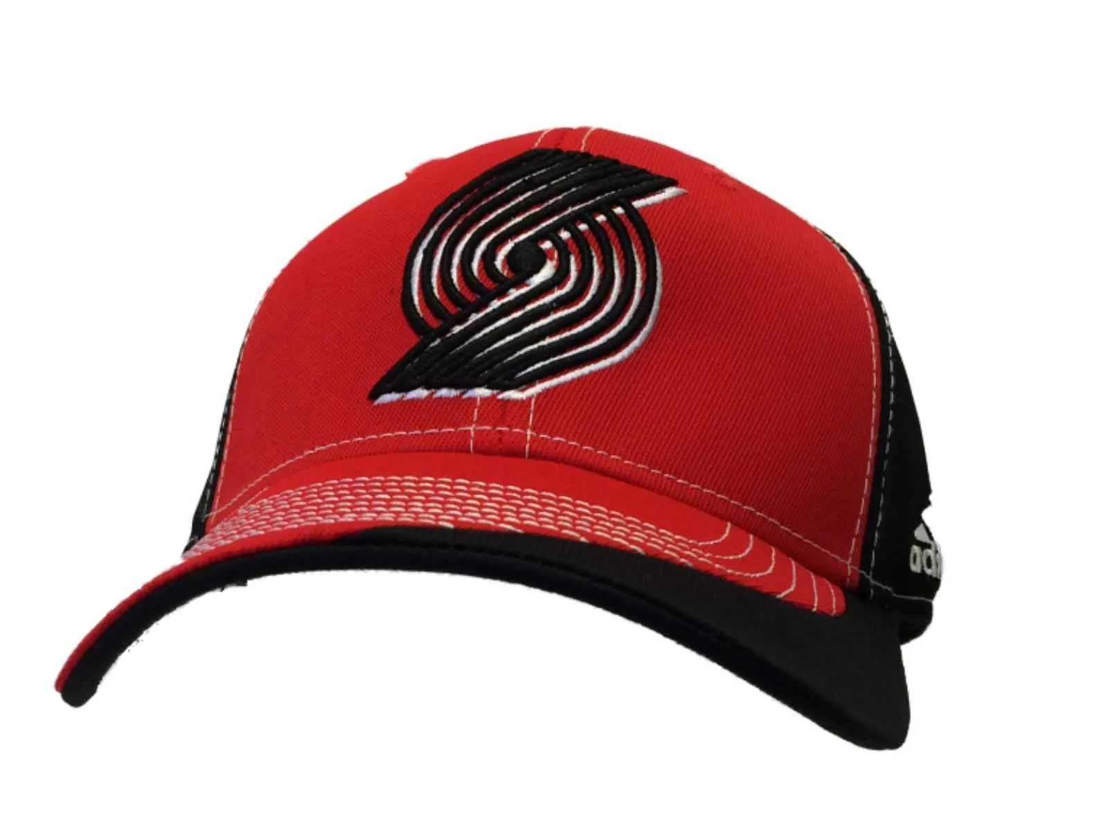 Portland Trail Blazers Adidas Red Black Structured Adjustable Hat Cap