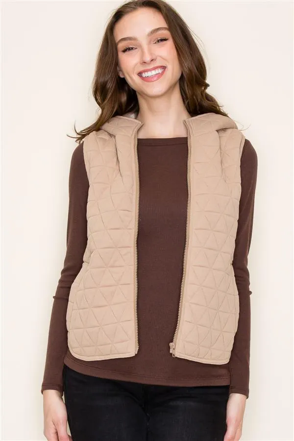 Quilted Hooded Vests - 3 Colors!