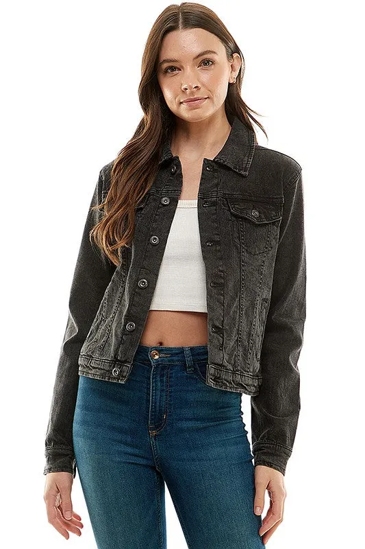 Spandex Ladies  Casual Denim Jacket