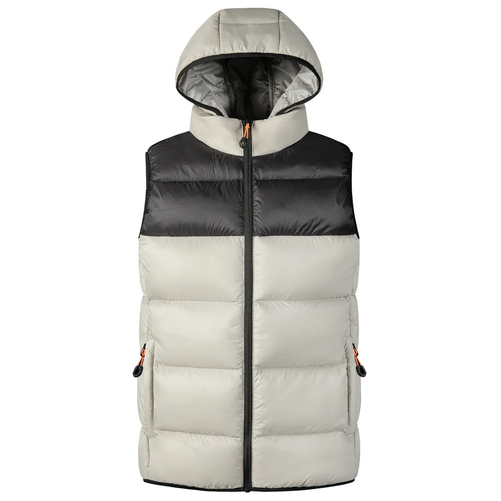 Stitching Solid/Two Tone Hooded Waterproof Male Puffer Vest (4 colors)