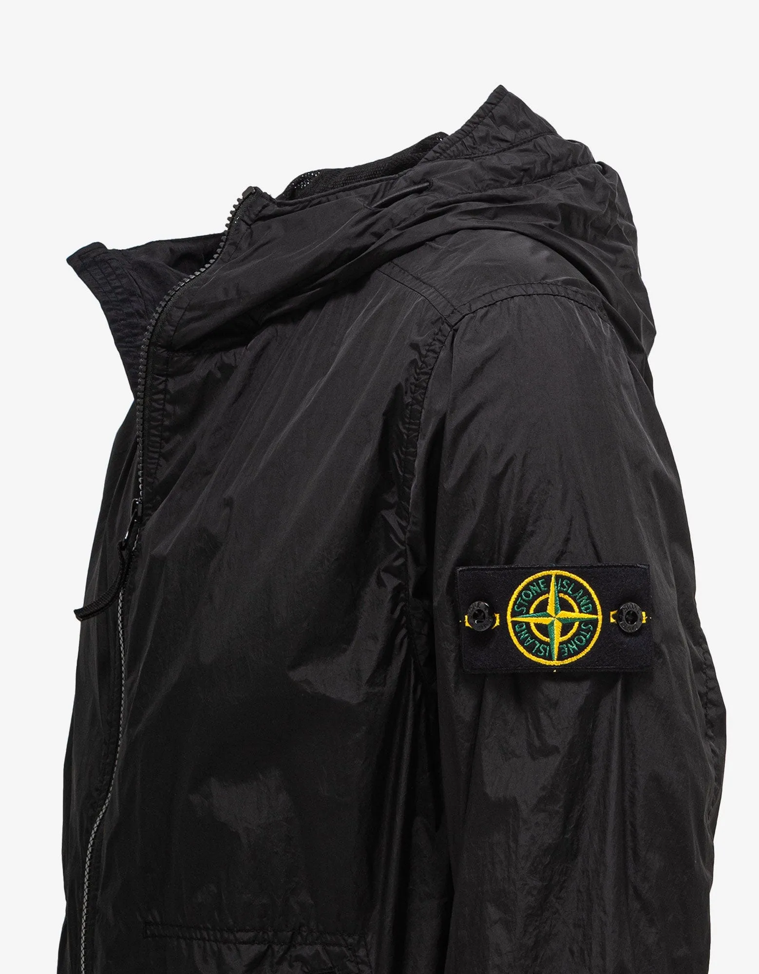 Stone Island Garment Dyed Crinkle Reps NY Black Windbreaker