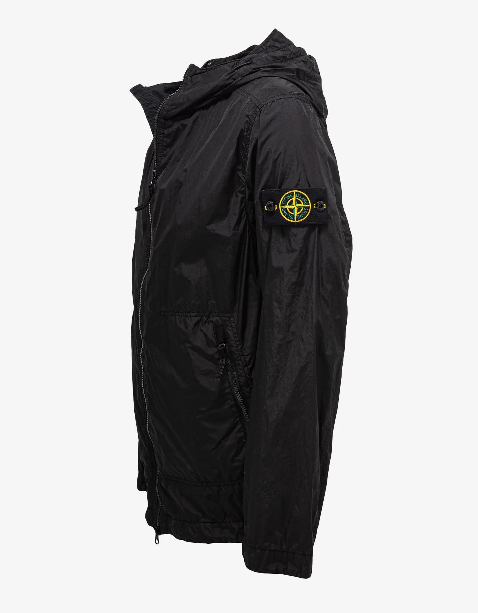 Stone Island Garment Dyed Crinkle Reps NY Black Windbreaker