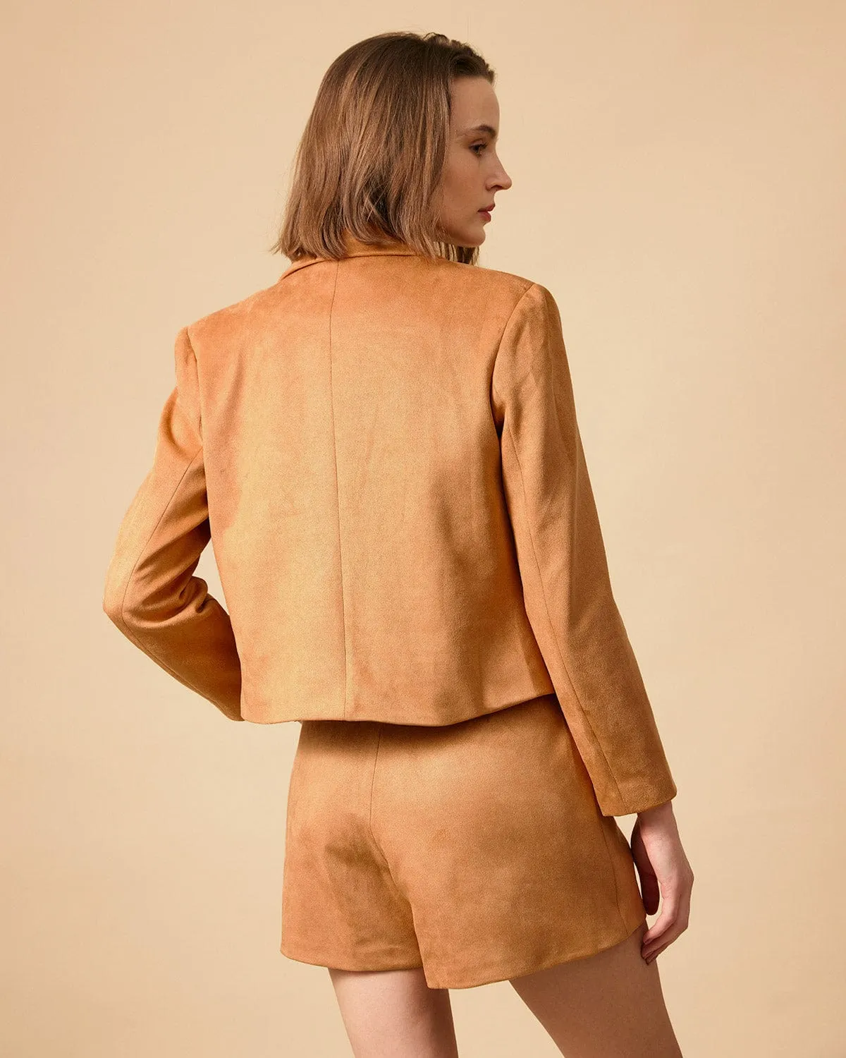 The Collared Buttons Suede Blazer