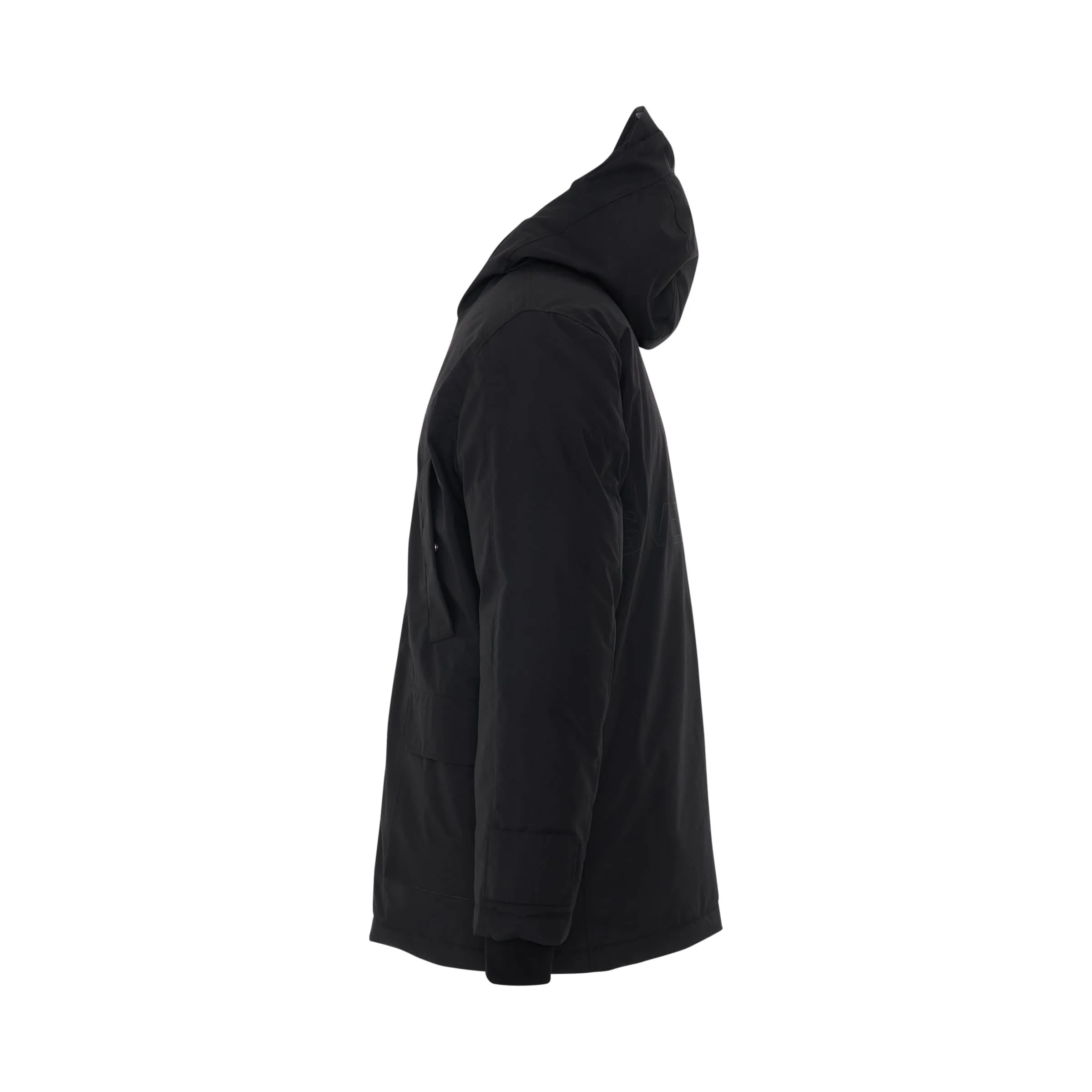 Three Layers Nylon Parka in Black