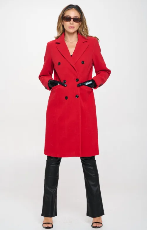 WB244L2 - Vegan Wool Double Breasted Coat